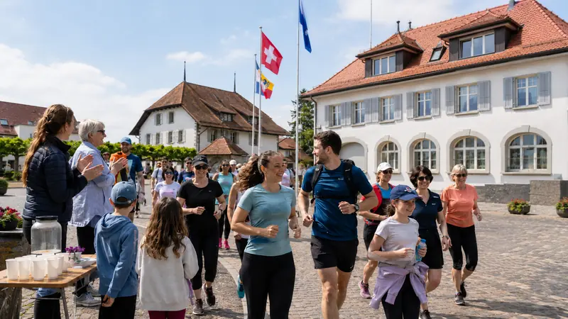 Participants au Marchethon Fribourg à Givisiez