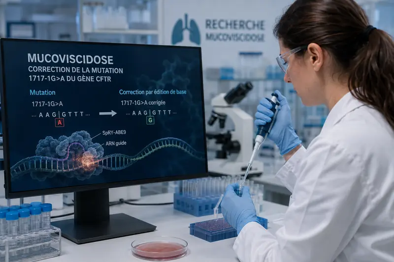 Chercheuse travaillant sur la correction d’une mutation du gène CFTR
